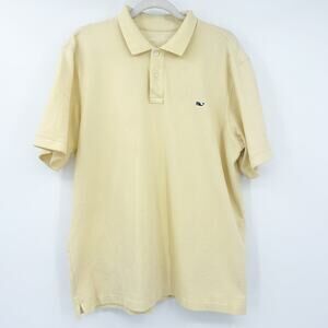 Vineyard Vines Mens Preppy‎ Whale Classic Fit Cotton Polo Shirt Size L Yellow